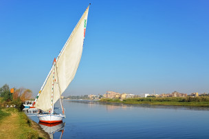 original Segelboot am Nil